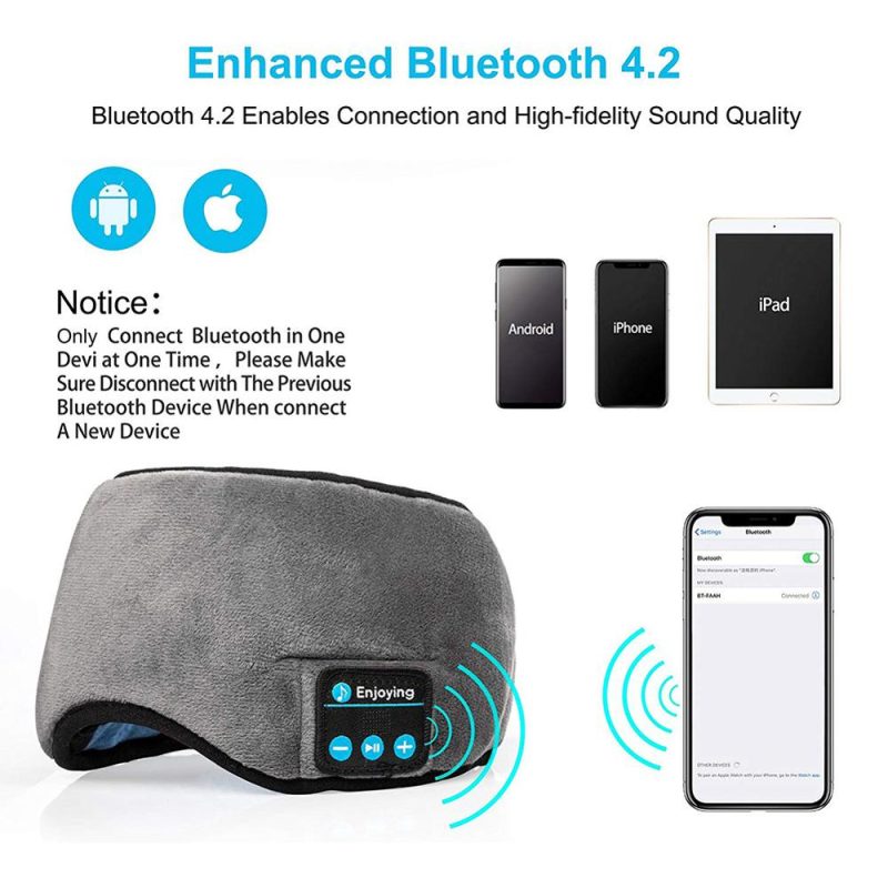 Bluetooth Sleeping Headphone Eye Mask Speakers Microphone mp3